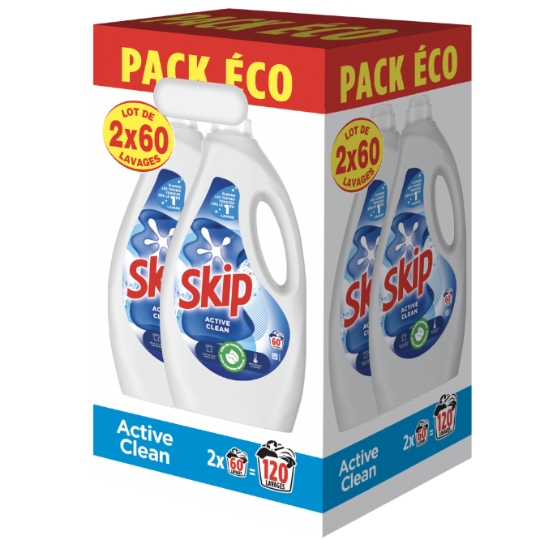 Skip Active Clean 浓缩洗衣液(2瓶×60次装)