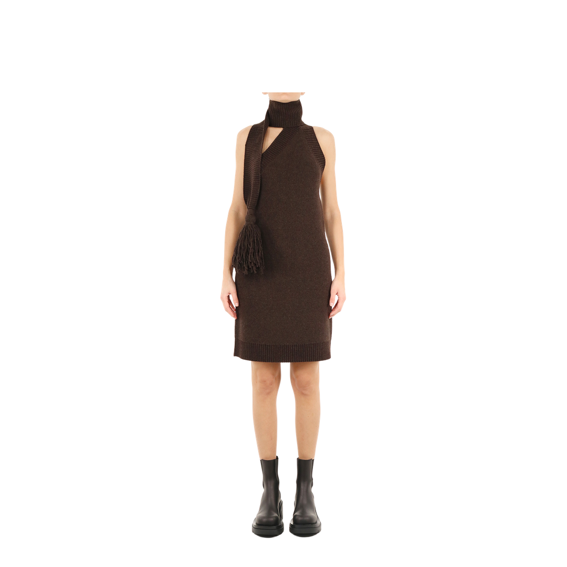 Bottega Veneta 棕色单肩连衣裙
