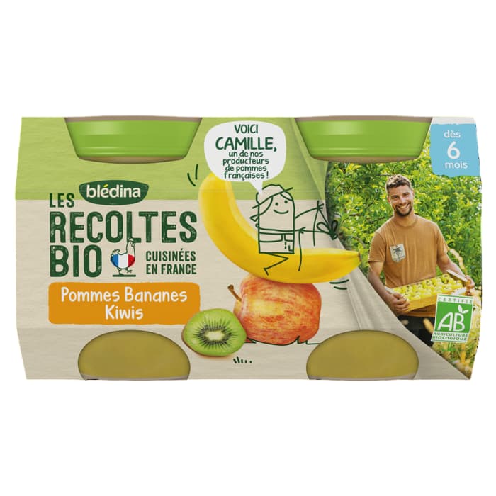 Bledina Les Récoltes 苹果香蕉奇异果有机果泥2x130g