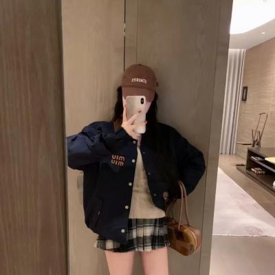 百褶羊毛迷你裙 蓝绿