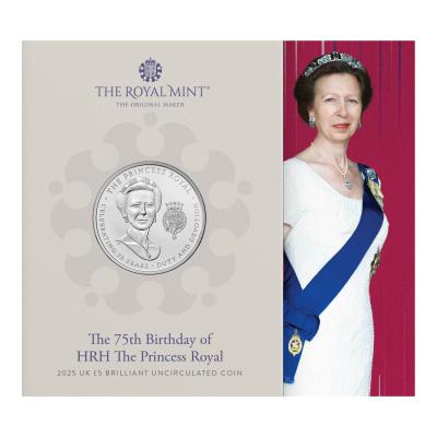 安妮公主75周岁 纪念币 £5