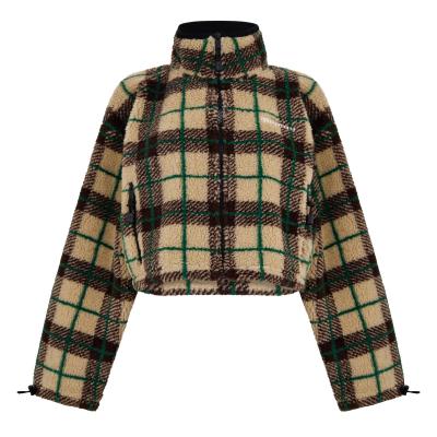 Checked teddy 拉链夹克