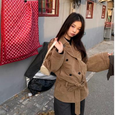  Reed 短款麂皮风衣 褐色