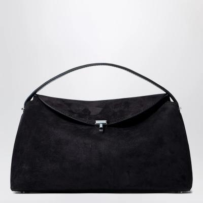T-lock bag 浅棕色麂皮单肩包