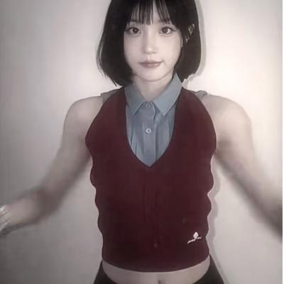 羊毛露背挂脖上衣