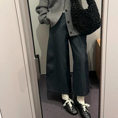 阔腿牛仔裤
