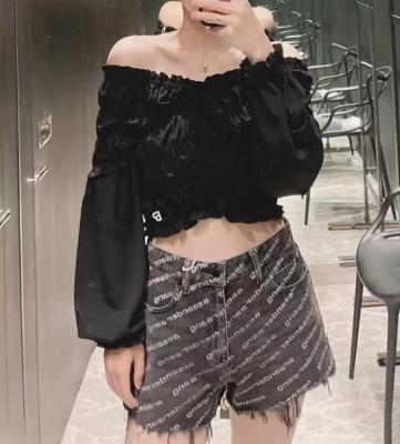 BITE 灰色徽标牛仔短裤