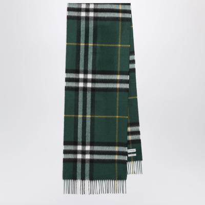 Burberry 羊绒格纹围巾 深蕨绿