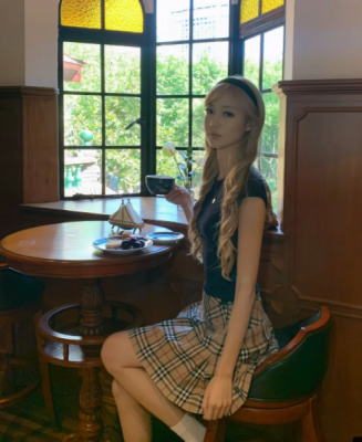 格纹裙裤