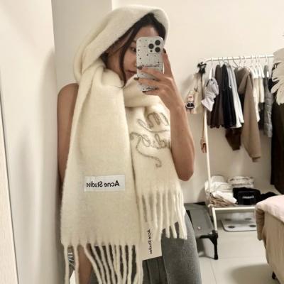 Acne Studios Vally 刺绣围巾 白色