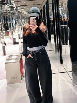 Alexander Wang Moto 牛仔裤 灰色