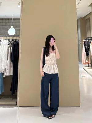 褶皱修身吊带