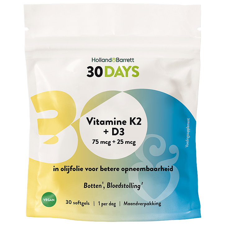 Holland & Barrett 30DAYS 维生素 K2 + D3 30粒软胶囊