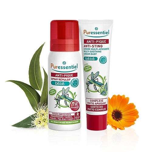 Puressentiel 婴儿防叮套装，喷雾60ml+舒缓霜30ml
