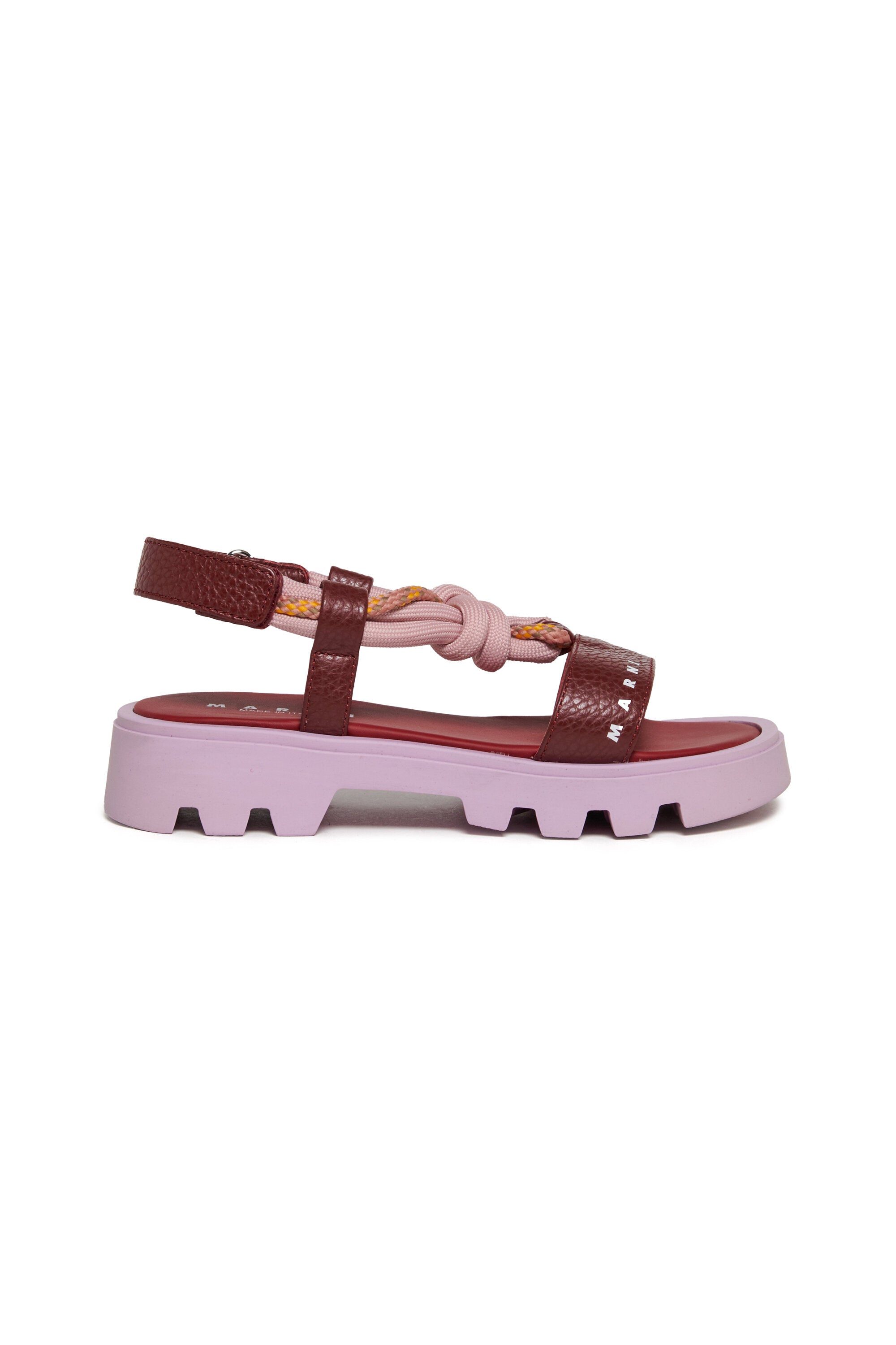 Marni logo 凉鞋 酒红