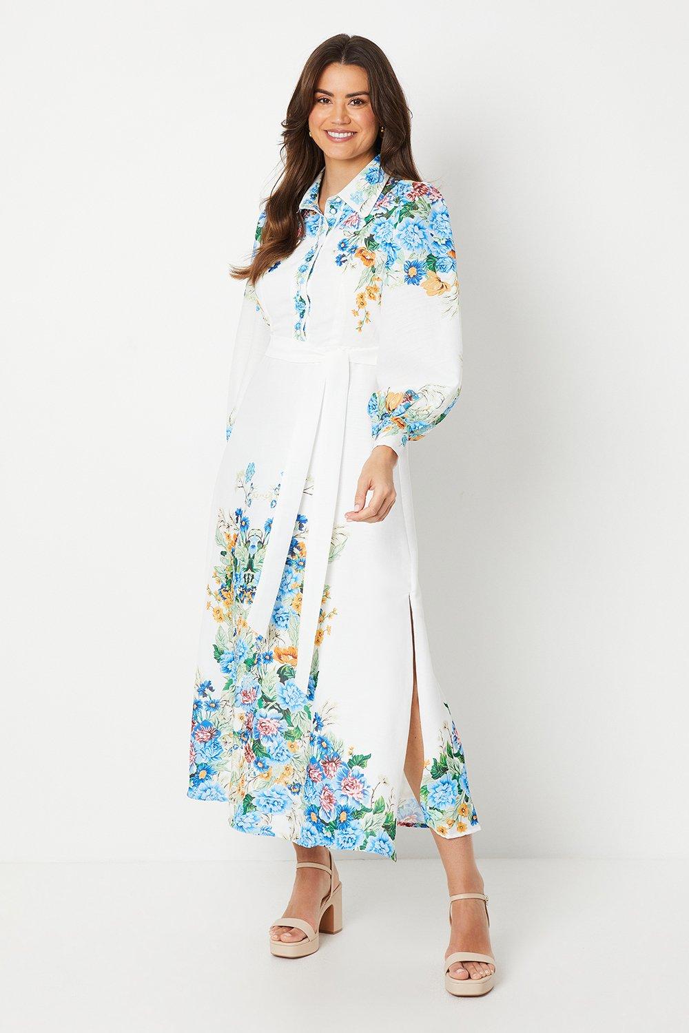 Wallis 白色碎花西部风衬衫裙