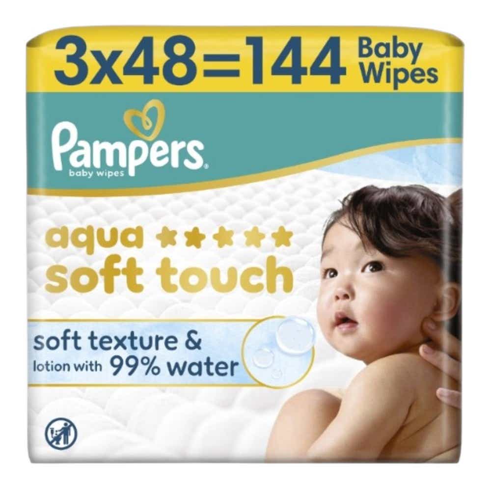 Pampers Aqua 婴儿纯水湿巾 3×48片