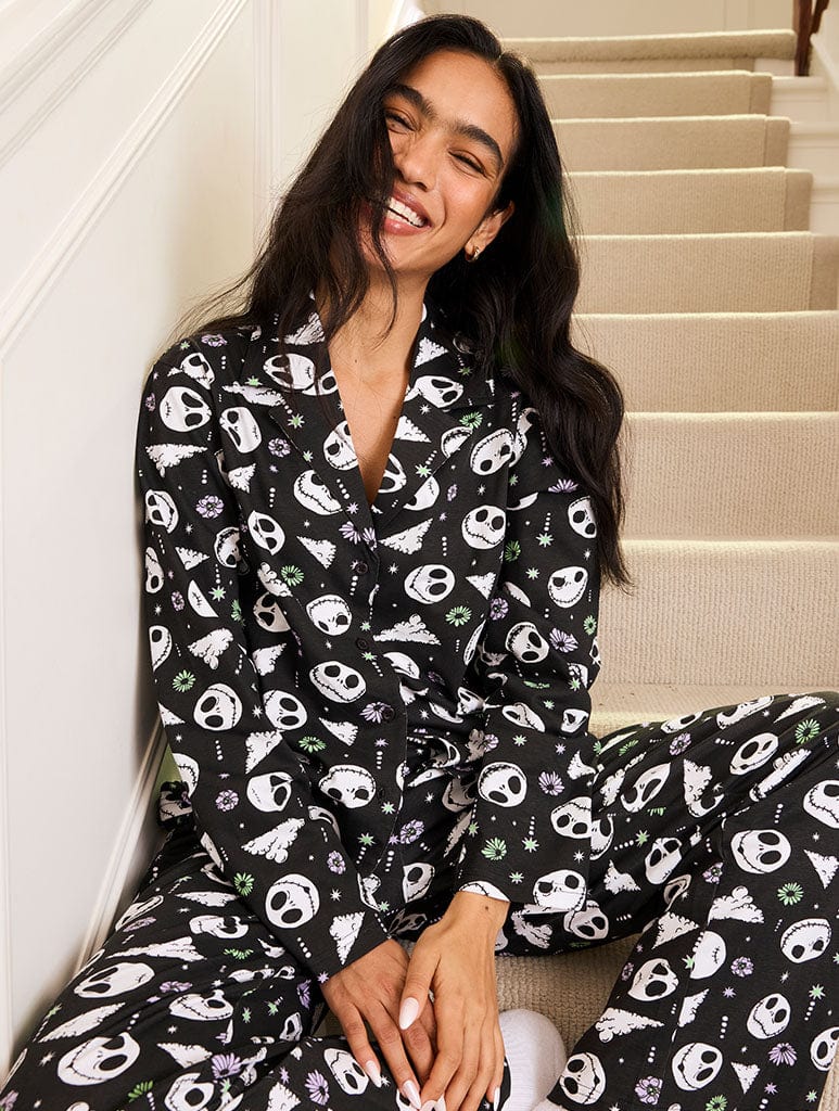 Nightmare Before Christmas Jack Skellington 黑色睡衣套装