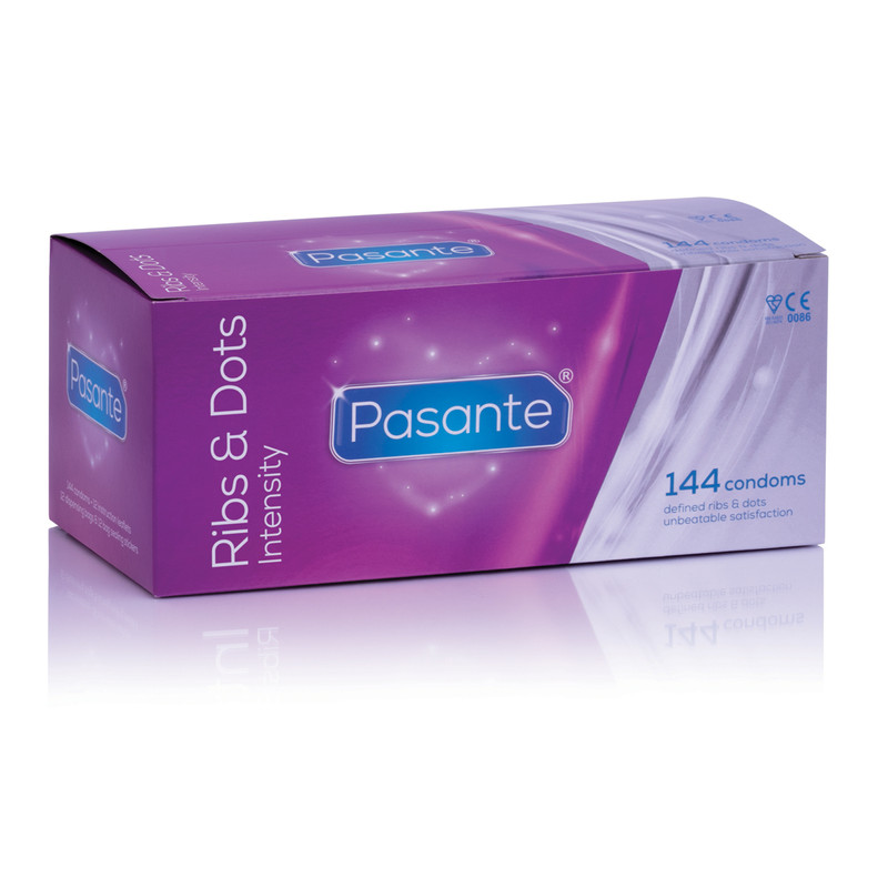 Pasante Intensity螺纹点点安全套 144只家庭装