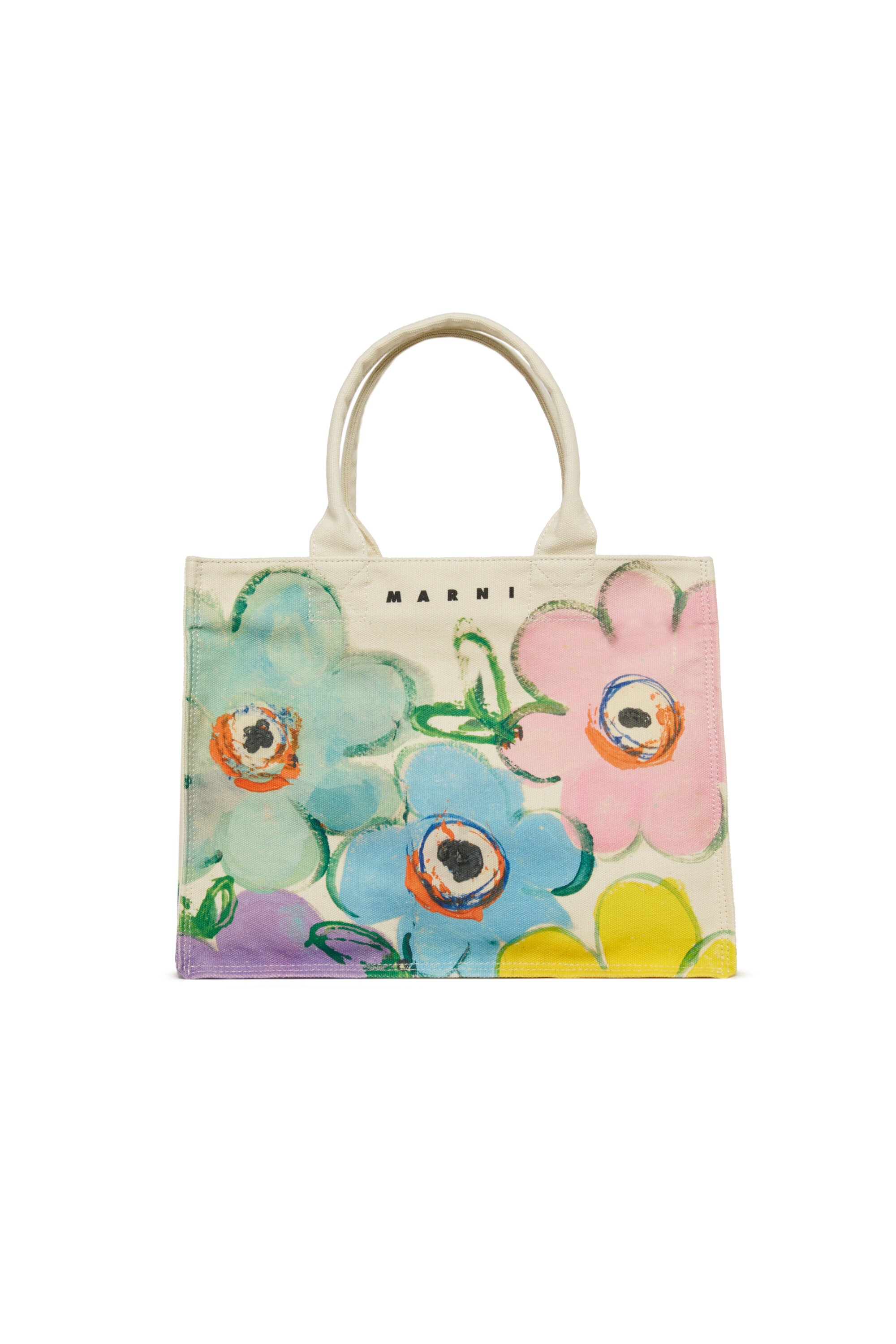 Marni Desert Flower 帆布托特包 米白