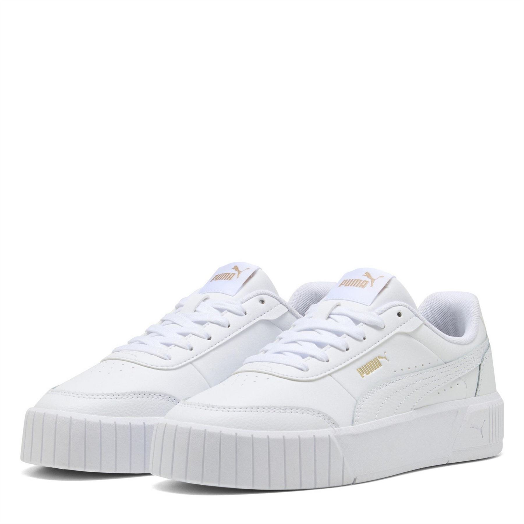 Puma Carina Mia女士休闲板鞋(白金)