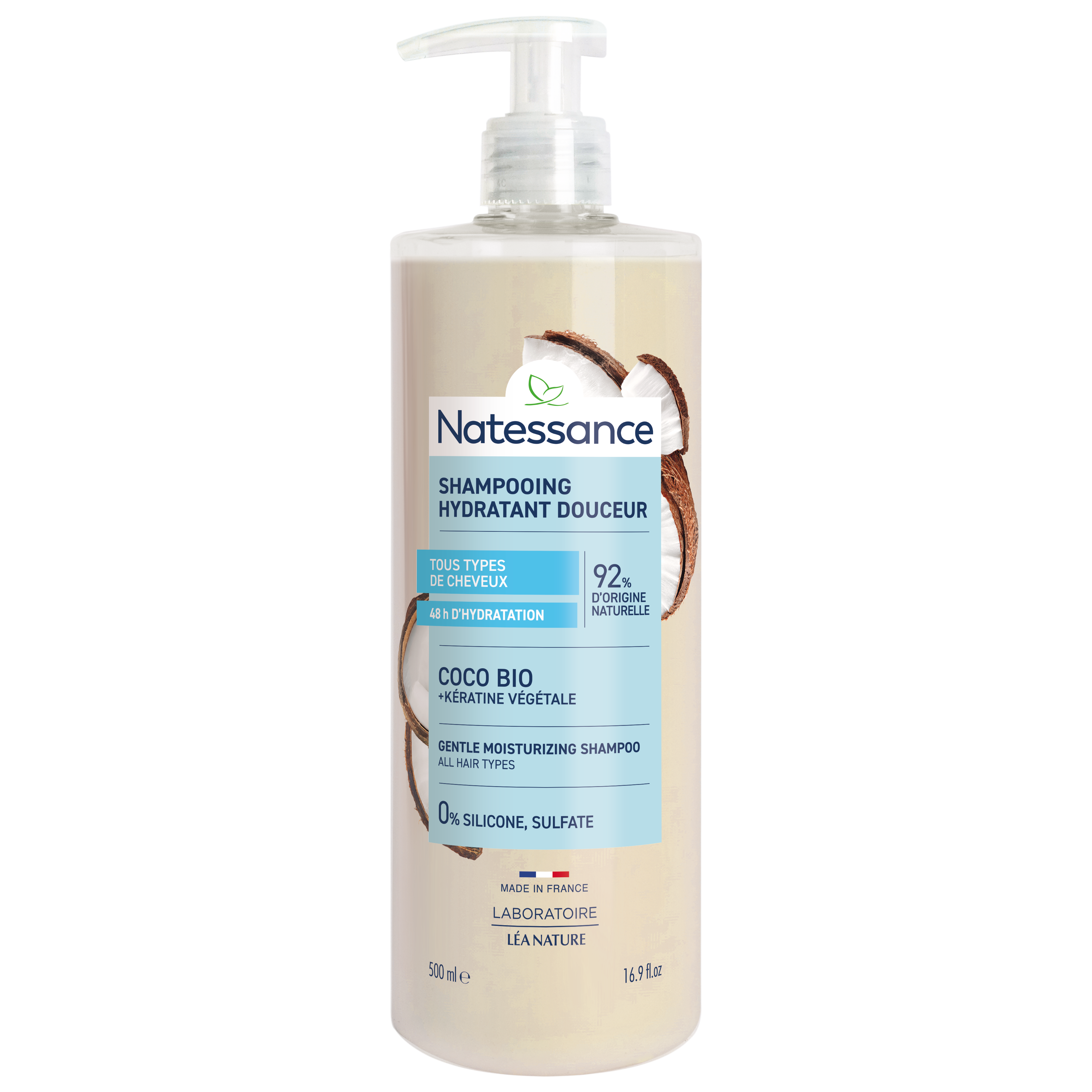Natessance 椰子角蛋白温和洗发水 500ml