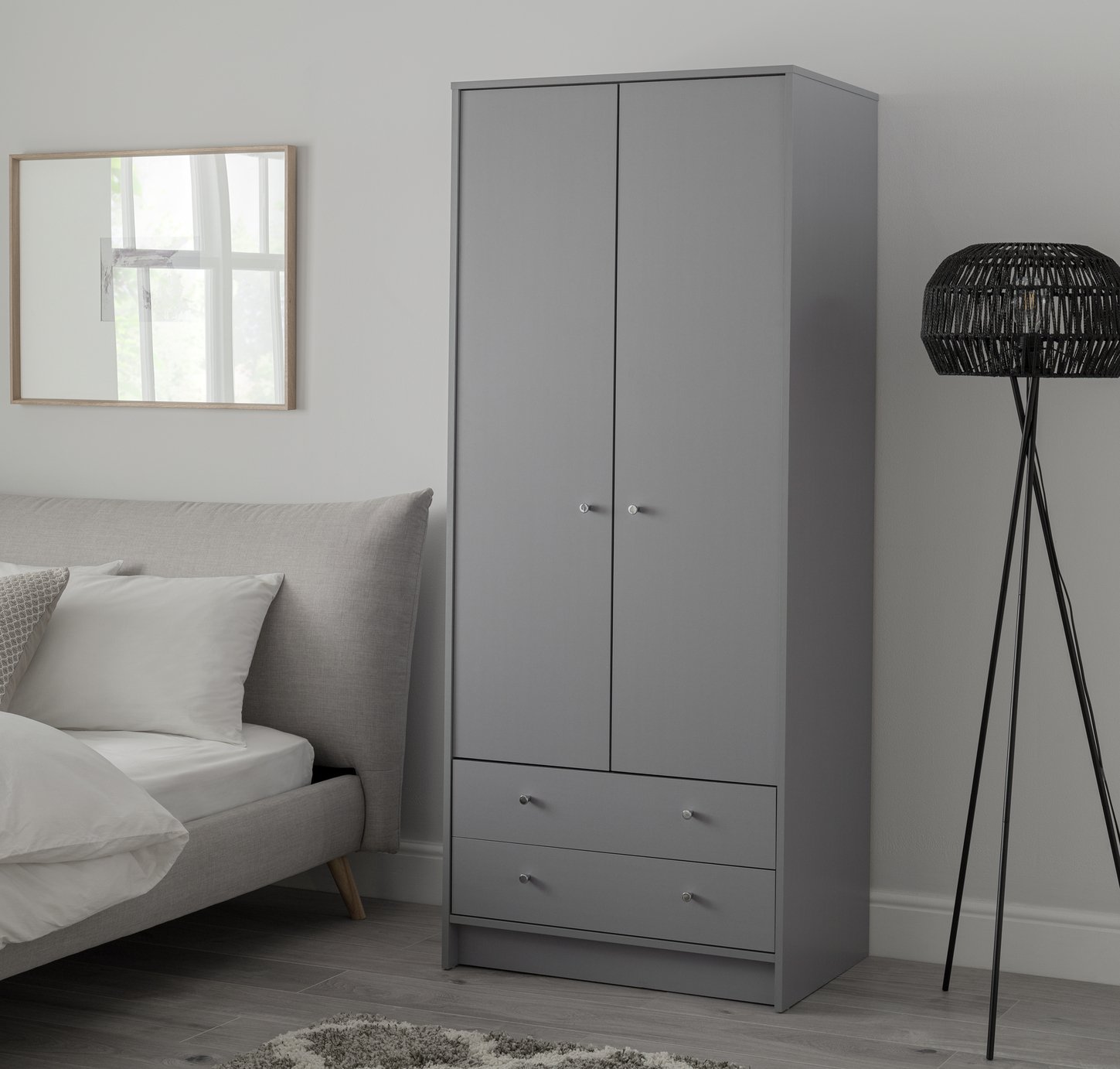 Argos Home Malibu 2 Door 2 Drawer Wardrobe - Grey