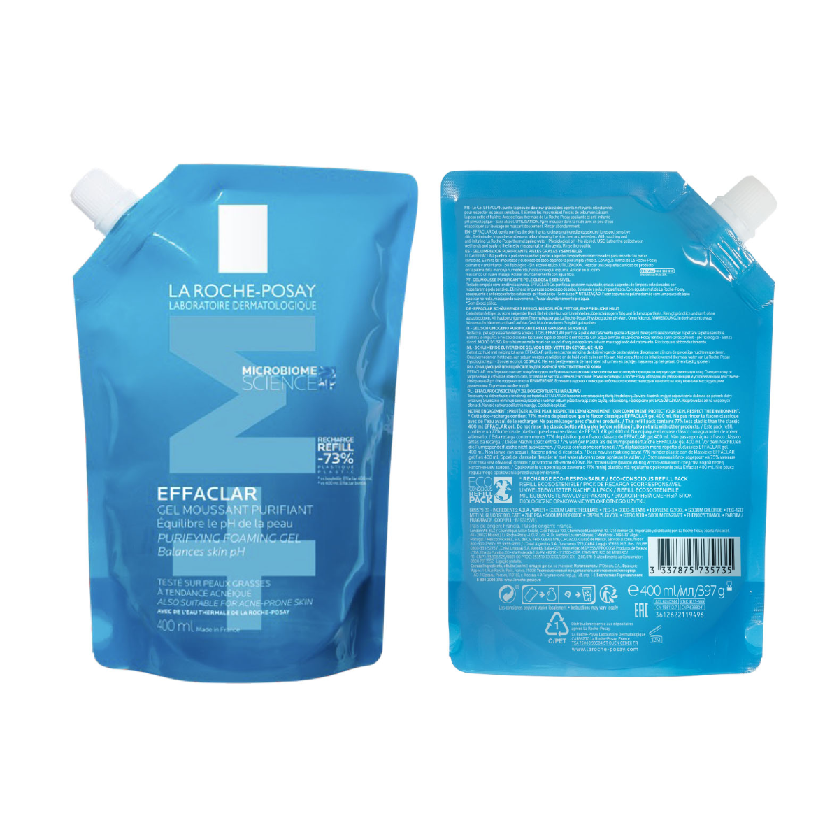 La Roche-Posay Effaclar 控油洁面啫喱 替换装 400ml
