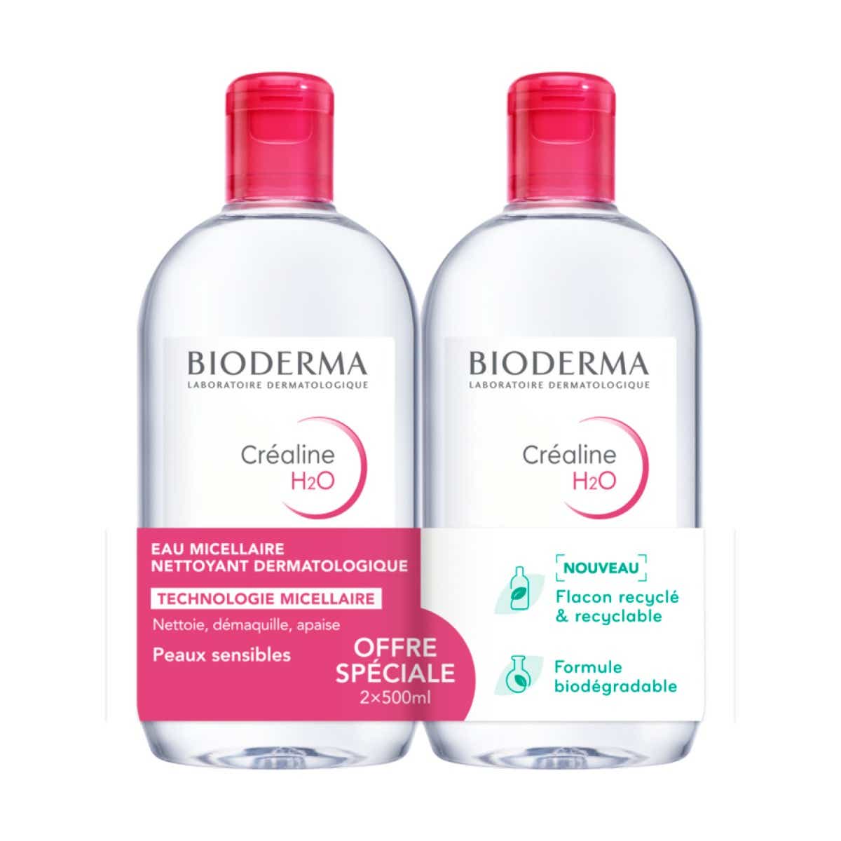 Bioderma Créaline H2O 舒缓卸妆水 2×500ml