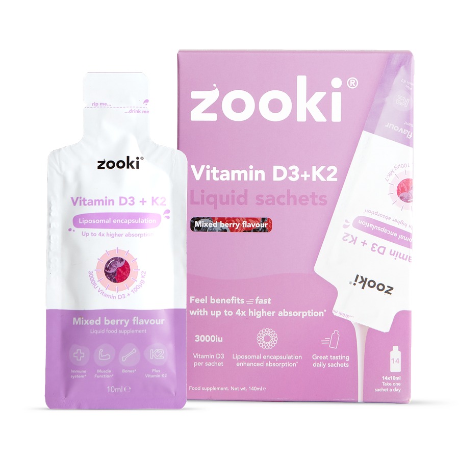 Zooki 脂质体 Vitamin D3+K2 3000IU 14袋