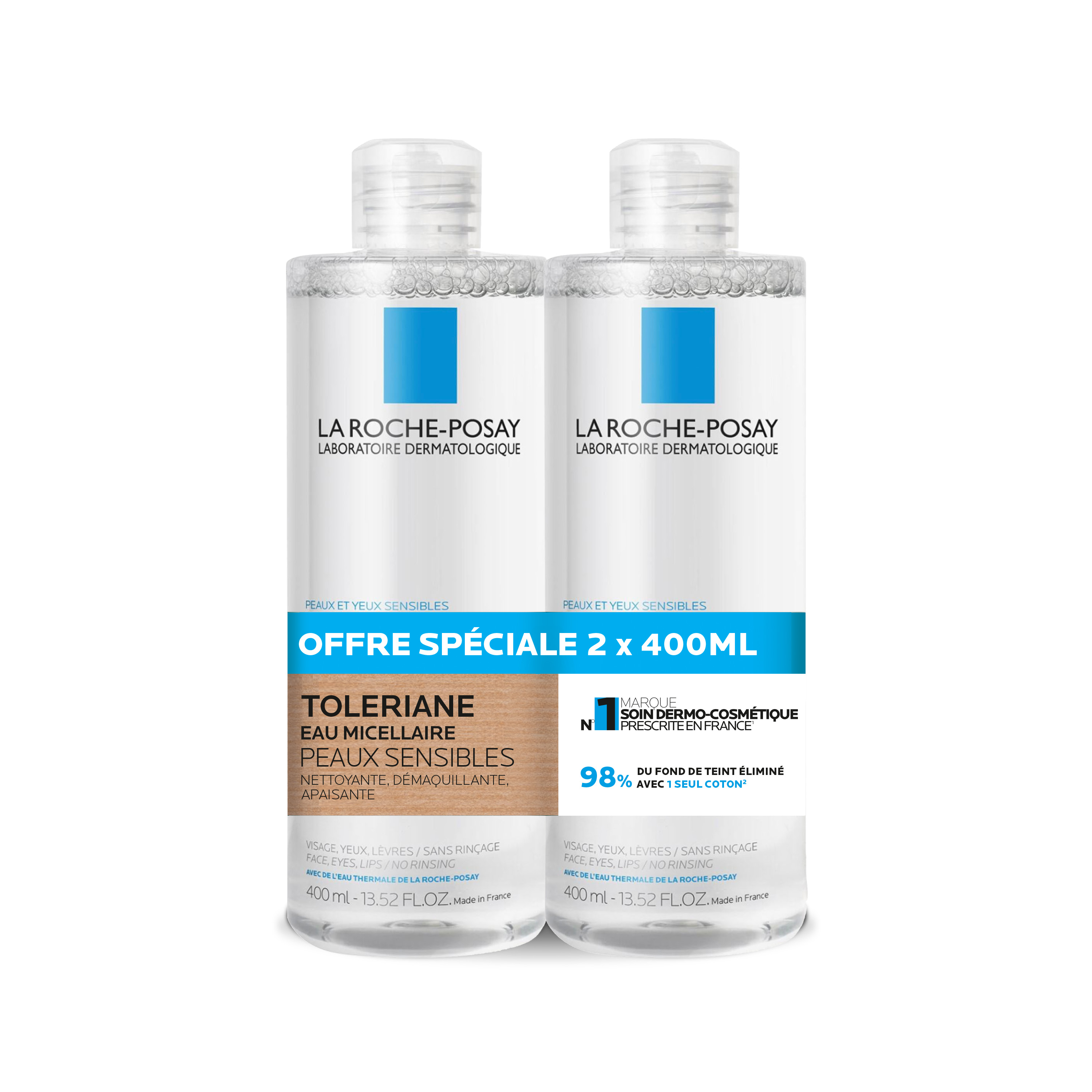 La Roche-Posay Toleriane 敏感肌卸妆水 2×400ml