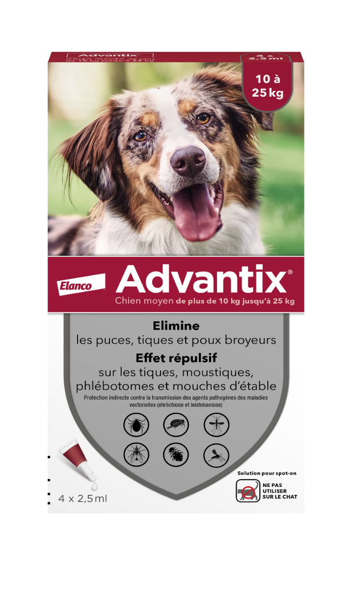 ADVANTIX 中型犬体外驱虫滴剂 4支