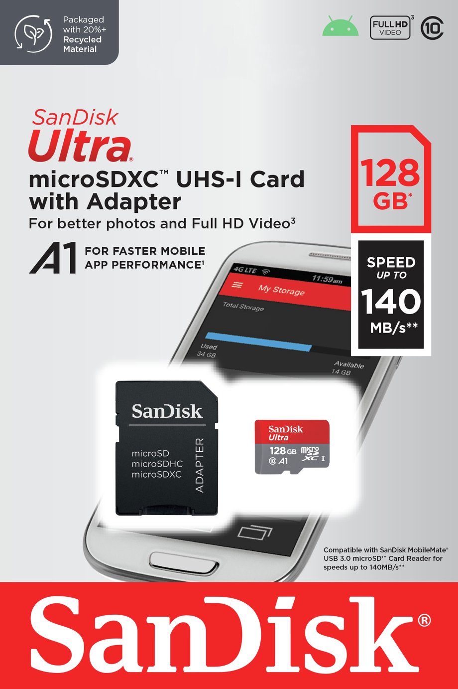 SanDisk 128GB microSD 存储卡