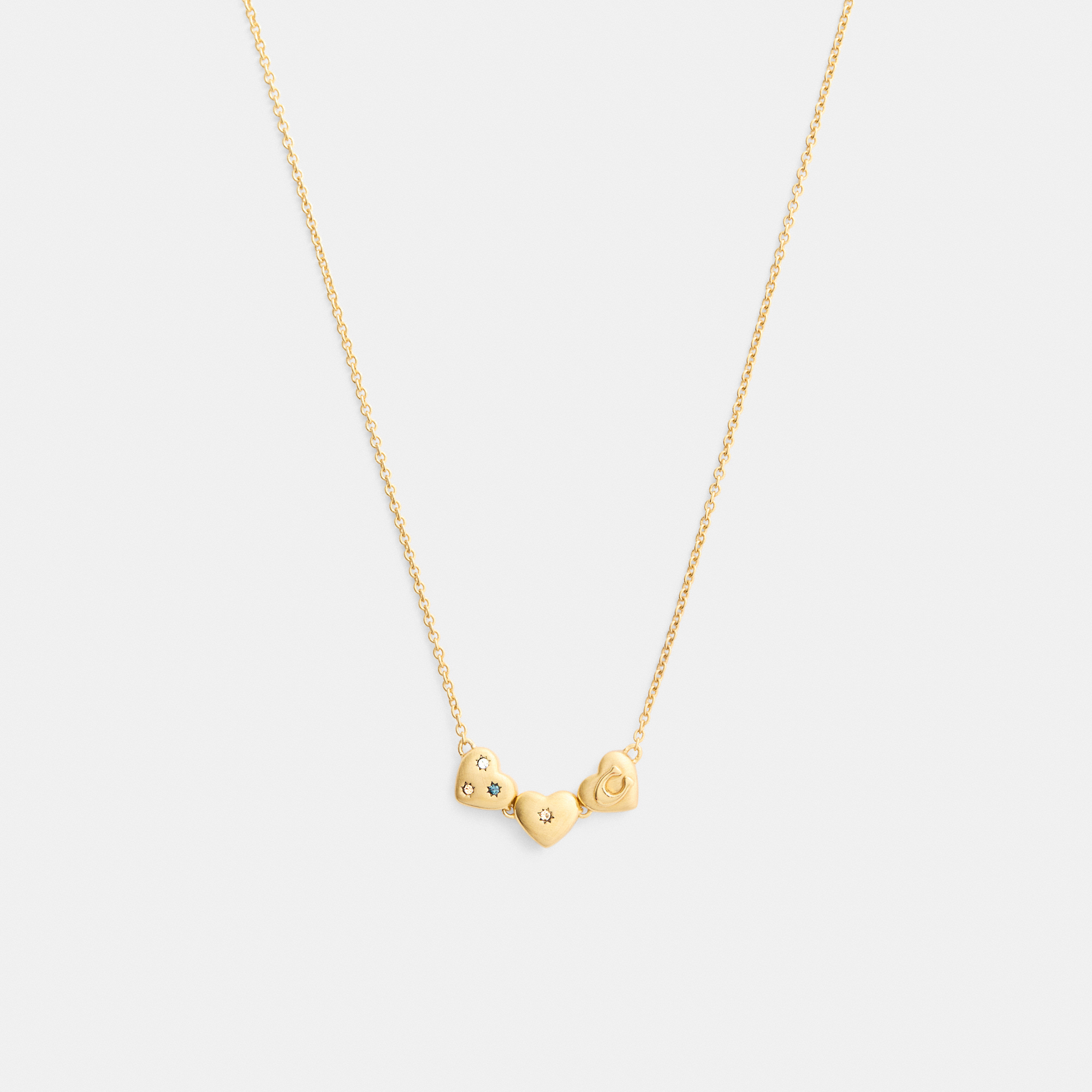 Coach Heart Cluster Necklace