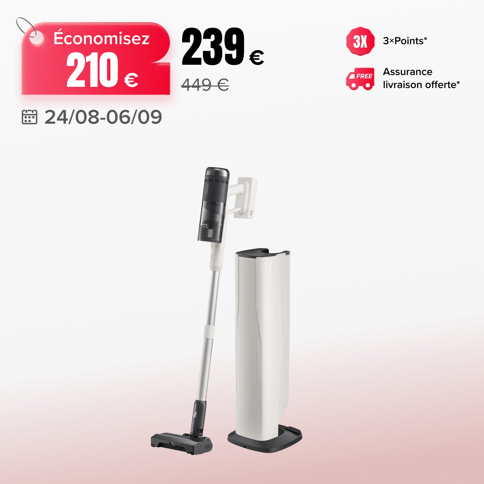 Roborock H60 Hub Pro 无线吸尘器（带集尘站）