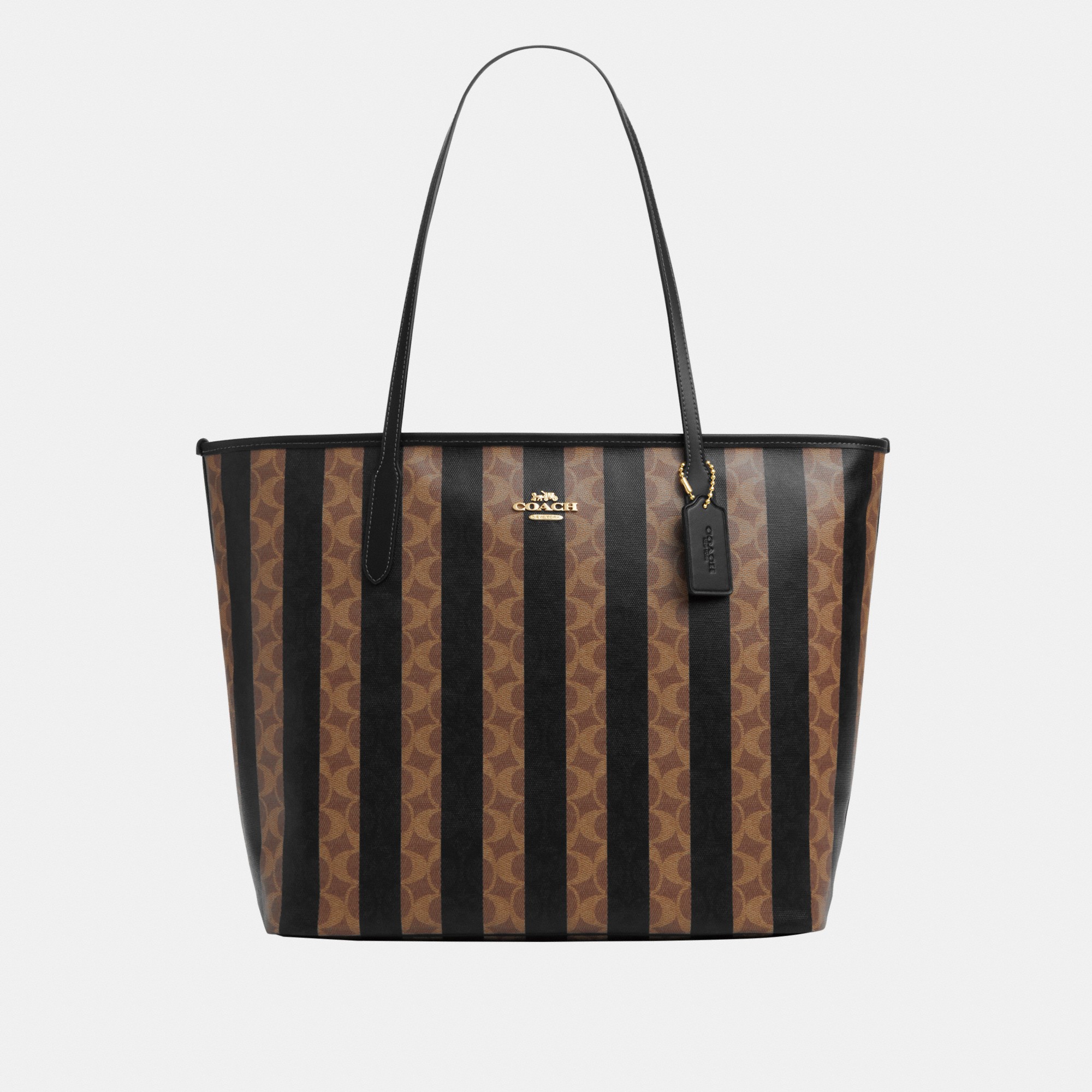Coach Large City 条纹 Signature 大托特