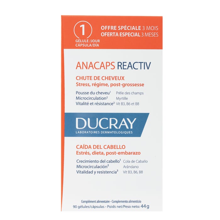 Ducray ANACAPS REACTIV应激性脱发胶囊,90粒