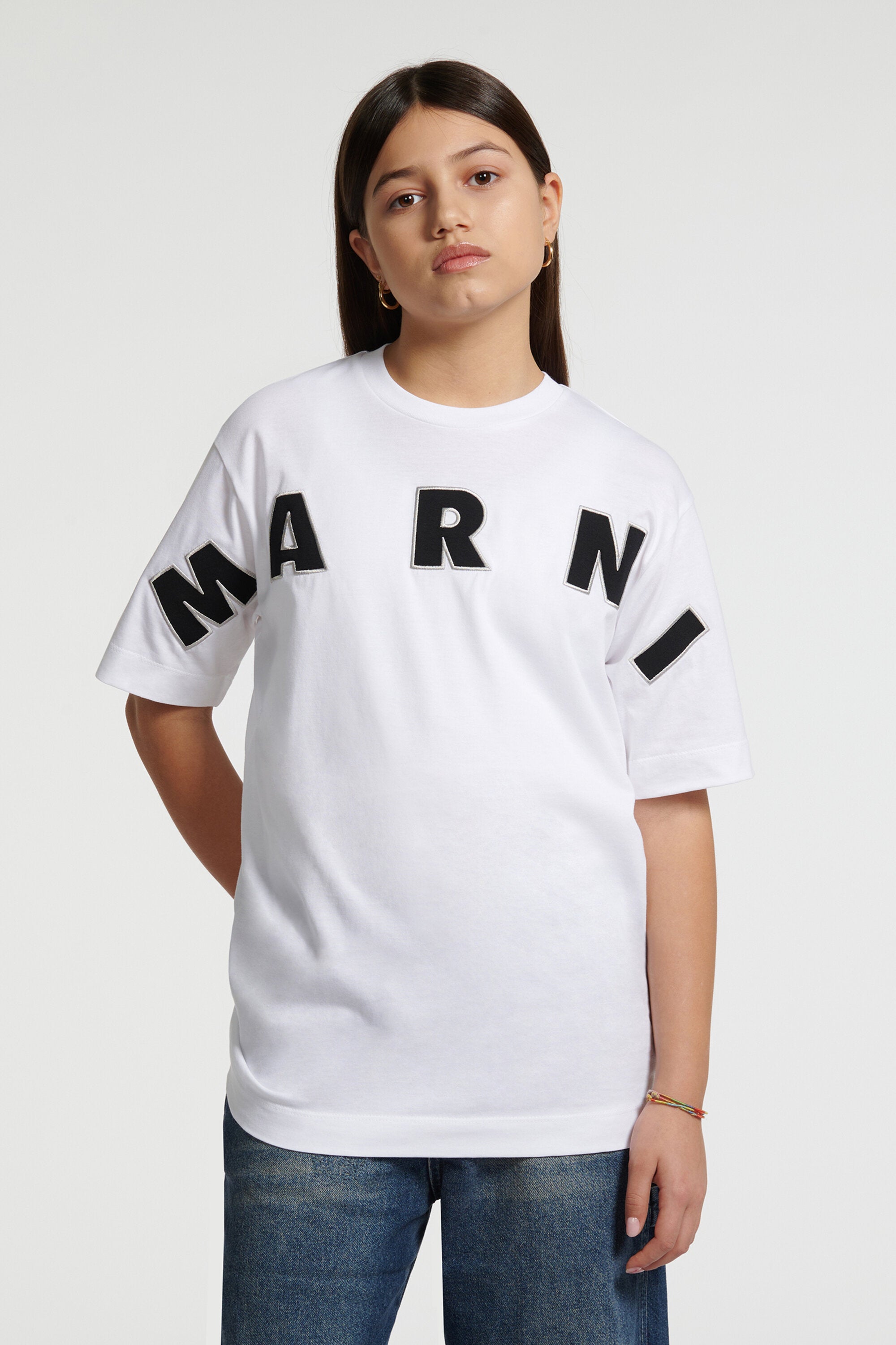 Marni 刺绣 logo T恤 白