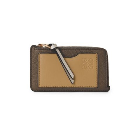 Loewe 柔软粒面小牛皮 零钱包卡包 米色