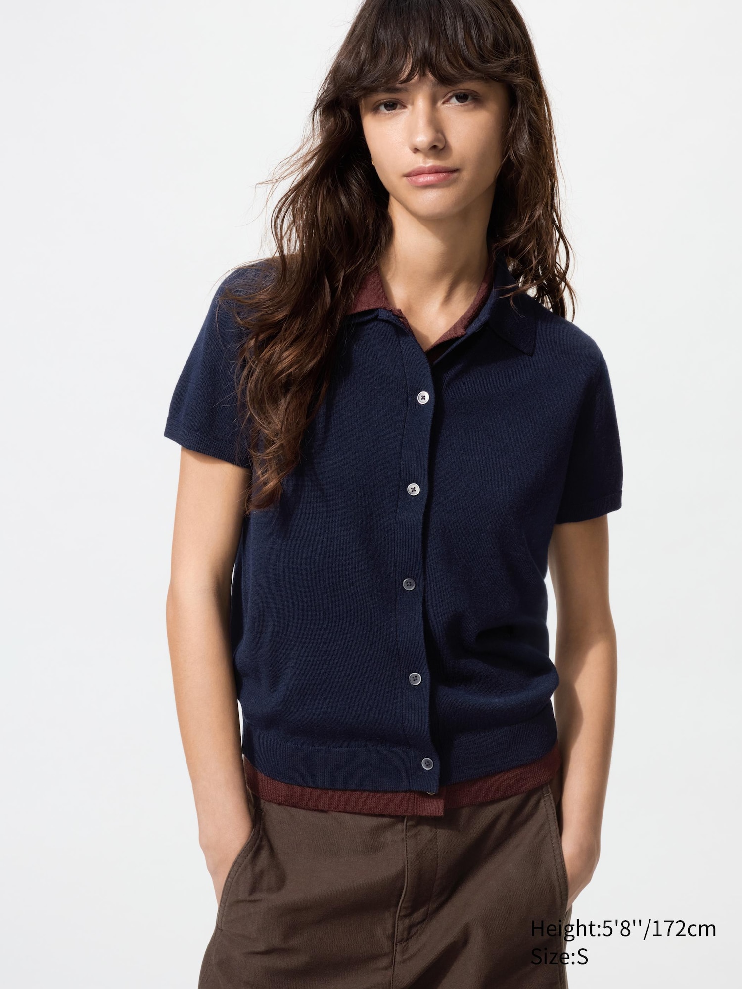 美利奴混纺短袖 Polo 领开衫