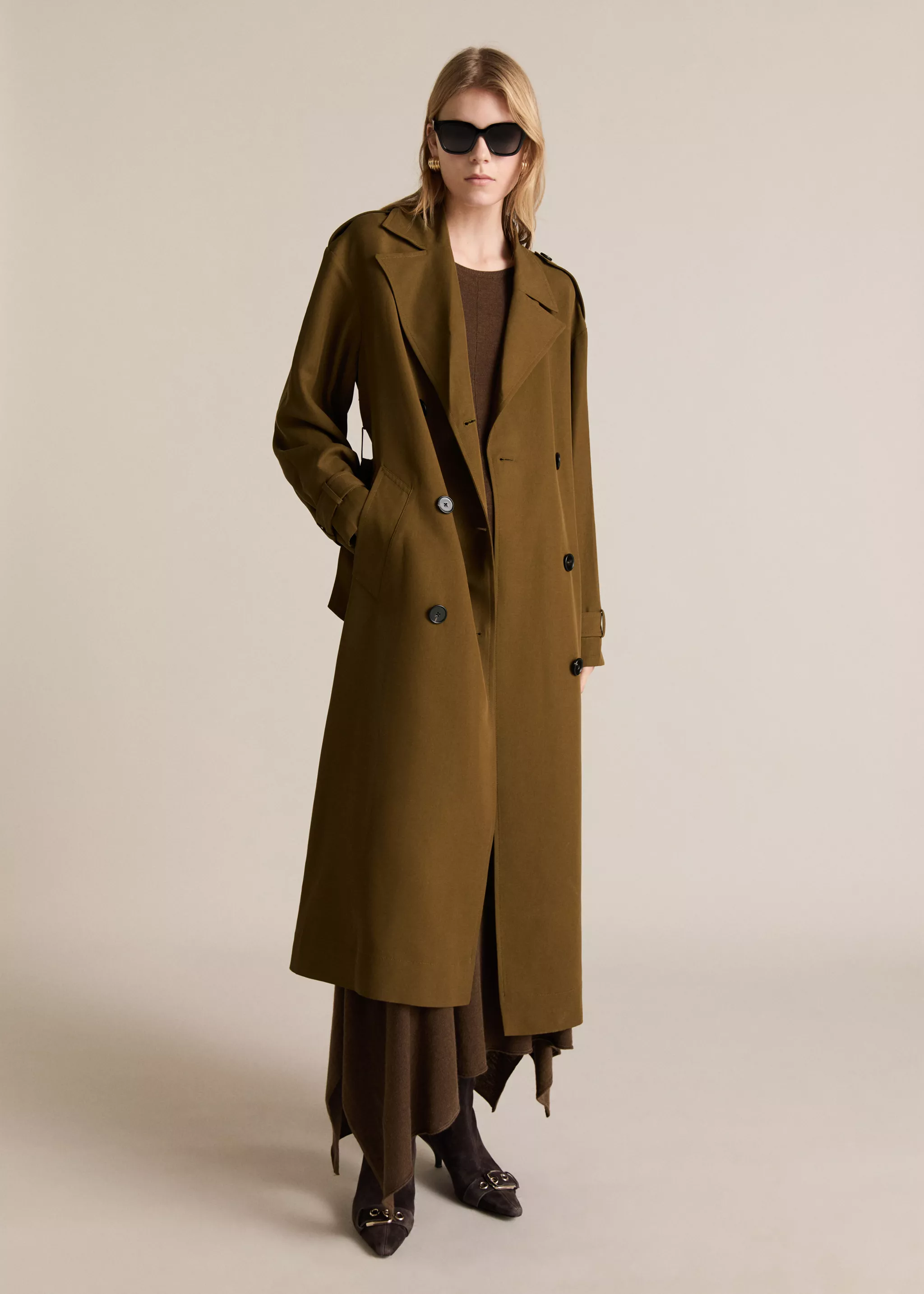 Lyocell  oversized 长款风衣