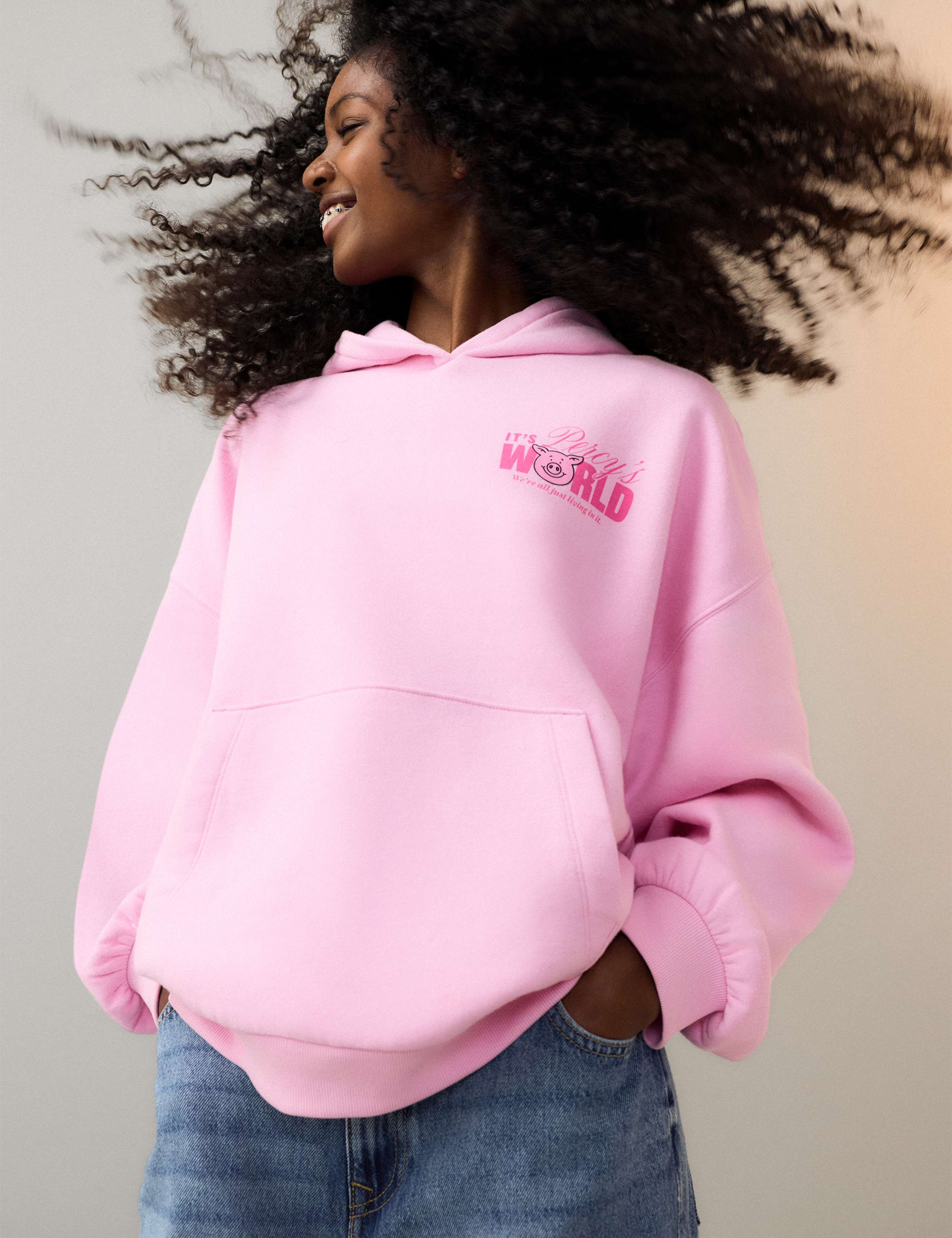 Percy Pig™ Slogan Hoodie