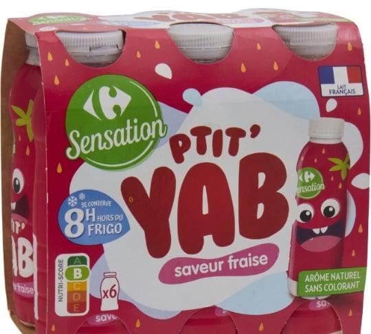 Yaourt à boire saveur fraise CARREFOUR SENSATION