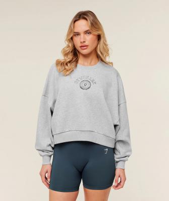 Gymshark Worn Crest 卫衣 浅灰