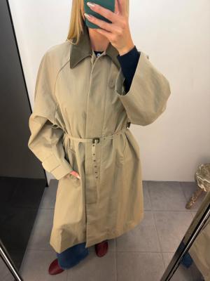 棉混纺技术风衣 米色