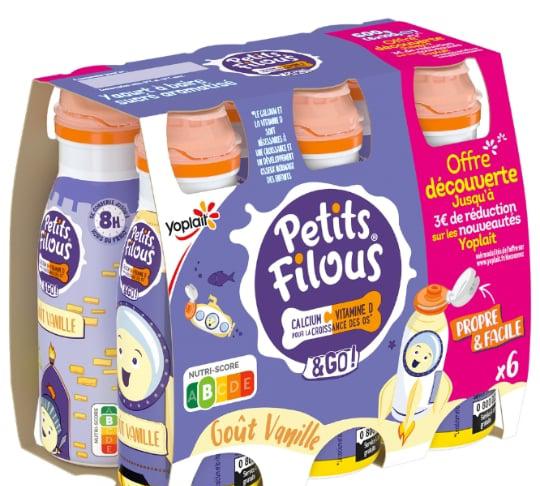 Yaourt enfant à boire petit-suisse aromatisé vanille PETITS FILOUS