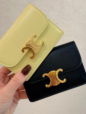 CELINE Triomphe 卡包 小牛皮 黄色