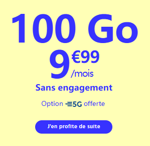 cdiscount 9.99€ 100G 5G信号