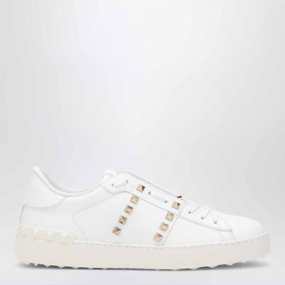 Rockstud 白色皮革拉链卡包
