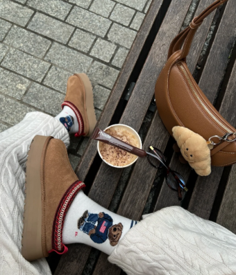 UGG Tazz II 编织饰边羊毛拖鞋
